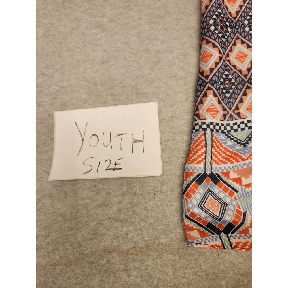 Marmellata Dress Girls 14 Blue Orange Geometric‎ Print Long Sleeve Lined A-Line - Picture 2 of 15
